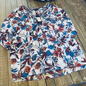 NWT Tommy Hilfiger Flowered Blouse